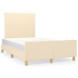 vidaXL Bettgestell mit Kopfteil Creme 120x200 cm Stoff vidaXL Bettgestell mit Kopfteil Creme 120x200 cm Stoff