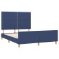 vidaXL Bettgestell mit Kopfteil Blau 140x190 cm Stoff vidaXL Bettgestell mit Kopfteil Blau 140x190 cm Stoff