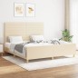 vidaXL Bettgestell mit Kopfteil Creme 160x200 cm Stoff vidaXL Bettgestell mit Kopfteil Creme 160x200 cm Stoff