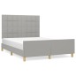 vidaXL Bettgestell mit Kopfteil Hellgrau 140x190 cm Stoff vidaXL Bettgestell mit Kopfteil Hellgrau 140x190 cm Stoff