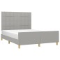 vidaXL Bettgestell mit Kopfteil Hellgrau 140x190 cm Stoff vidaXL Bettgestell mit Kopfteil Hellgrau 140x190 cm Stoff