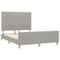vidaXL Bettgestell mit Kopfteil Hellgrau 140x190 cm Stoff vidaXL Bettgestell mit Kopfteil Hellgrau 140x190 cm Stoff