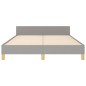 vidaXL Bettgestell mit Kopfteil Hellgrau 140x190 cm Stoff vidaXL Bettgestell mit Kopfteil Hellgrau 140x190 cm Stoff