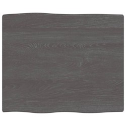 Tischplatte 60x50x2 cm Massivholz Eiche Behandelt Baumkante