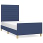 vidaXL Bettgestell mit Kopfteil Blau 80x200 cm Stoff vidaXL Bettgestell mit Kopfteil Blau 80x200 cm Stoff