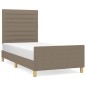 vidaXL Bettgestell mit Kopfteil Taupe 100x200 cm Stoff vidaXL Bettgestell mit Kopfteil Taupe 100x200 cm Stoff