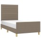vidaXL Bettgestell mit Kopfteil Taupe 100x200 cm Stoff vidaXL Bettgestell mit Kopfteil Taupe 100x200 cm Stoff