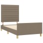 vidaXL Bettgestell mit Kopfteil Taupe 100x200 cm Stoff vidaXL Bettgestell mit Kopfteil Taupe 100x200 cm Stoff