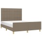 vidaXL Bettgestell mit Kopfteil Taupe 140x200 cm Stoff vidaXL Bettgestell mit Kopfteil Taupe 140x200 cm Stoff