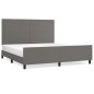 vidaXL Bettgestell mit Kopfteil Grau 160x200 cm Kunstleder vidaXL Bettgestell mit Kopfteil Grau 160x200 cm Kunstleder
