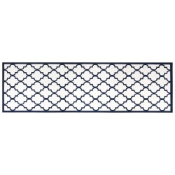 vidaXL Outdoor-Teppich Marineblau Weiß 80x250 cm Beidseitig Nutzbar
