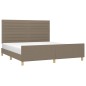 vidaXL Bettgestell mit Kopfteil Taupe 180x200 cm Stoff vidaXL Bettgestell mit Kopfteil Taupe 180x200 cm Stoff