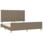 vidaXL Bettgestell mit Kopfteil Taupe 180x200 cm Stoff vidaXL Bettgestell mit Kopfteil Taupe 180x200 cm Stoff