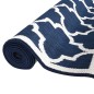 vidaXL Outdoor-Teppich Marineblau Weiß 80x250 cm Beidseitig Nutzbar vidaXL Outdoor-Teppich Marineblau Weiß 80x250 cm Beidseitig Nutzbar