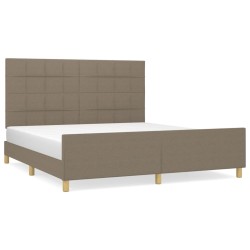 vidaXL Bettgestell mit Kopfteil Taupe 180x200 cm Stoff