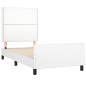 vidaXL Bettgestell mit Kopfteil Weiß 90x200 cm Kunstleder vidaXL Bettgestell mit Kopfteil Weiß 90x200 cm Kunstleder