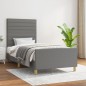 vidaXL Bettgestell mit Kopfteil Dunkelgrau 90x200 cm Stoff vidaXL Bettgestell mit Kopfteil Dunkelgrau 90x200 cm Stoff