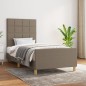 vidaXL Bettgestell mit Kopfteil Taupe 100x200 cm Stoff vidaXL Bettgestell mit Kopfteil Taupe 100x200 cm Stoff