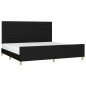 vidaXL Bettgestell mit Kopfteil Schwarz 200x200 cm Stoff vidaXL Bettgestell mit Kopfteil Schwarz 200x200 cm Stoff