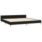 vidaXL Bettgestell mit Kopfteil Schwarz 200x200 cm Stoff vidaXL Bettgestell mit Kopfteil Schwarz 200x200 cm Stoff