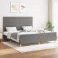 vidaXL Bettgestell mit Kopfteil Dunkelgrau 160x200 cm Stoff vidaXL Bettgestell mit Kopfteil Dunkelgrau 160x200 cm Stoff