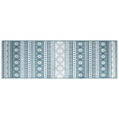 vidaXL Outdoor-Teppich Aquablau und Weiß 80x250 cm Beidseitig Nutzbar