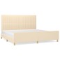 vidaXL Bettgestell mit Kopfteil Creme 200x200 cm Stoff vidaXL Bettgestell mit Kopfteil Creme 200x200 cm Stoff
