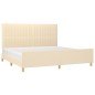 vidaXL Bettgestell mit Kopfteil Creme 200x200 cm Stoff vidaXL Bettgestell mit Kopfteil Creme 200x200 cm Stoff