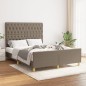 vidaXL Bettgestell mit Kopfteil Taupe 140x200 cm Stoff vidaXL Bettgestell mit Kopfteil Taupe 140x200 cm Stoff