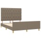 vidaXL Bettgestell mit Kopfteil Taupe 140x200 cm Stoff vidaXL Bettgestell mit Kopfteil Taupe 140x200 cm Stoff