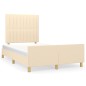 vidaXL Bettgestell mit Kopfteil Creme 120x200 cm Stoff vidaXL Bettgestell mit Kopfteil Creme 120x200 cm Stoff