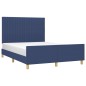 vidaXL Bettgestell mit Kopfteil Blau 140x190 cm Stoff vidaXL Bettgestell mit Kopfteil Blau 140x190 cm Stoff