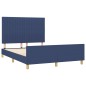 vidaXL Bettgestell mit Kopfteil Blau 140x190 cm Stoff vidaXL Bettgestell mit Kopfteil Blau 140x190 cm Stoff
