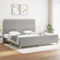vidaXL Bettgestell mit Kopfteil Hellgrau 200x200 cm Stoff vidaXL Bettgestell mit Kopfteil Hellgrau 200x200 cm Stoff