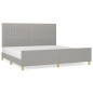 vidaXL Bettgestell mit Kopfteil Hellgrau 200x200 cm Stoff vidaXL Bettgestell mit Kopfteil Hellgrau 200x200 cm Stoff