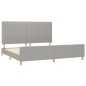 vidaXL Bettgestell mit Kopfteil Hellgrau 200x200 cm Stoff vidaXL Bettgestell mit Kopfteil Hellgrau 200x200 cm Stoff