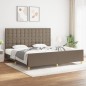 vidaXL Bettgestell mit Kopfteil Taupe 200x200 cm Stoff vidaXL Bettgestell mit Kopfteil Taupe 200x200 cm Stoff