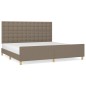 vidaXL Bettgestell mit Kopfteil Taupe 200x200 cm Stoff vidaXL Bettgestell mit Kopfteil Taupe 200x200 cm Stoff