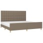 vidaXL Bettgestell mit Kopfteil Taupe 200x200 cm Stoff vidaXL Bettgestell mit Kopfteil Taupe 200x200 cm Stoff