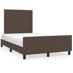 vidaXL Bettgestell mit Kopfteil Braun 120x200 cm Kunstleder