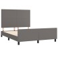 vidaXL Bettgestell mit Kopfteil Grau 140x190 cm Kunstleder vidaXL Bettgestell mit Kopfteil Grau 140x190 cm Kunstleder