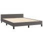 vidaXL Bettgestell mit Kopfteil Grau 140x190 cm Kunstleder vidaXL Bettgestell mit Kopfteil Grau 140x190 cm Kunstleder
