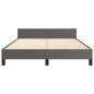vidaXL Bettgestell mit Kopfteil Grau 140x190 cm Kunstleder vidaXL Bettgestell mit Kopfteil Grau 140x190 cm Kunstleder