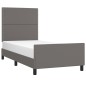 vidaXL Bettgestell mit Kopfteil Grau 80x200 cm Kunstleder vidaXL Bettgestell mit Kopfteil Grau 80x200 cm Kunstleder