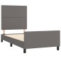 vidaXL Bettgestell mit Kopfteil Grau 80x200 cm Kunstleder vidaXL Bettgestell mit Kopfteil Grau 80x200 cm Kunstleder