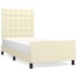 vidaXL Bettgestell mit Kopfteil Creme 90x190 cm Kunstleder vidaXL Bettgestell mit Kopfteil Creme 90x190 cm Kunstleder