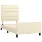 vidaXL Bettgestell mit Kopfteil Creme 90x190 cm Kunstleder vidaXL Bettgestell mit Kopfteil Creme 90x190 cm Kunstleder