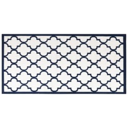 vidaXL Outdoor-Teppich Marineblau Weiß 80x150 cm Beidseitig Nutzbar