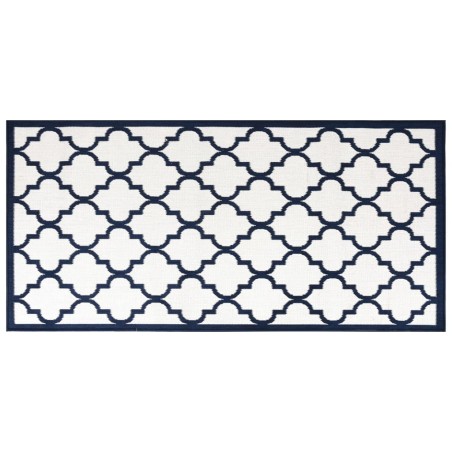 vidaXL Outdoor-Teppich Marineblau Weiß 80x150 cm Beidseitig Nutzbar