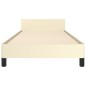 vidaXL Bettgestell mit Kopfteil Creme 90x190 cm Kunstleder vidaXL Bettgestell mit Kopfteil Creme 90x190 cm Kunstleder